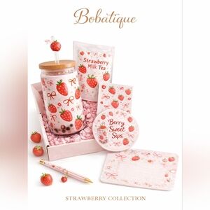 Strawberry Collection Pink Tumbler Gift Set